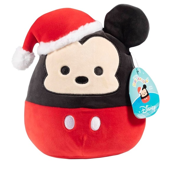 🎄NWT SQUISHMALLOW 8” DISNEY SANTA MICKEY MOUSE CHRISTMAS HOLIDAY PLUSH - Picture 1 of 12